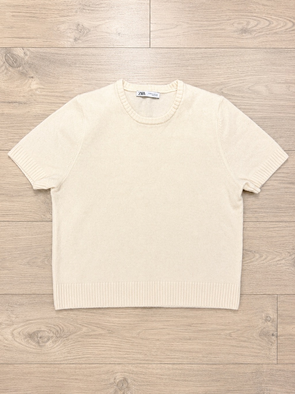 ZARA Short-Sleeve Crewneck Sweater